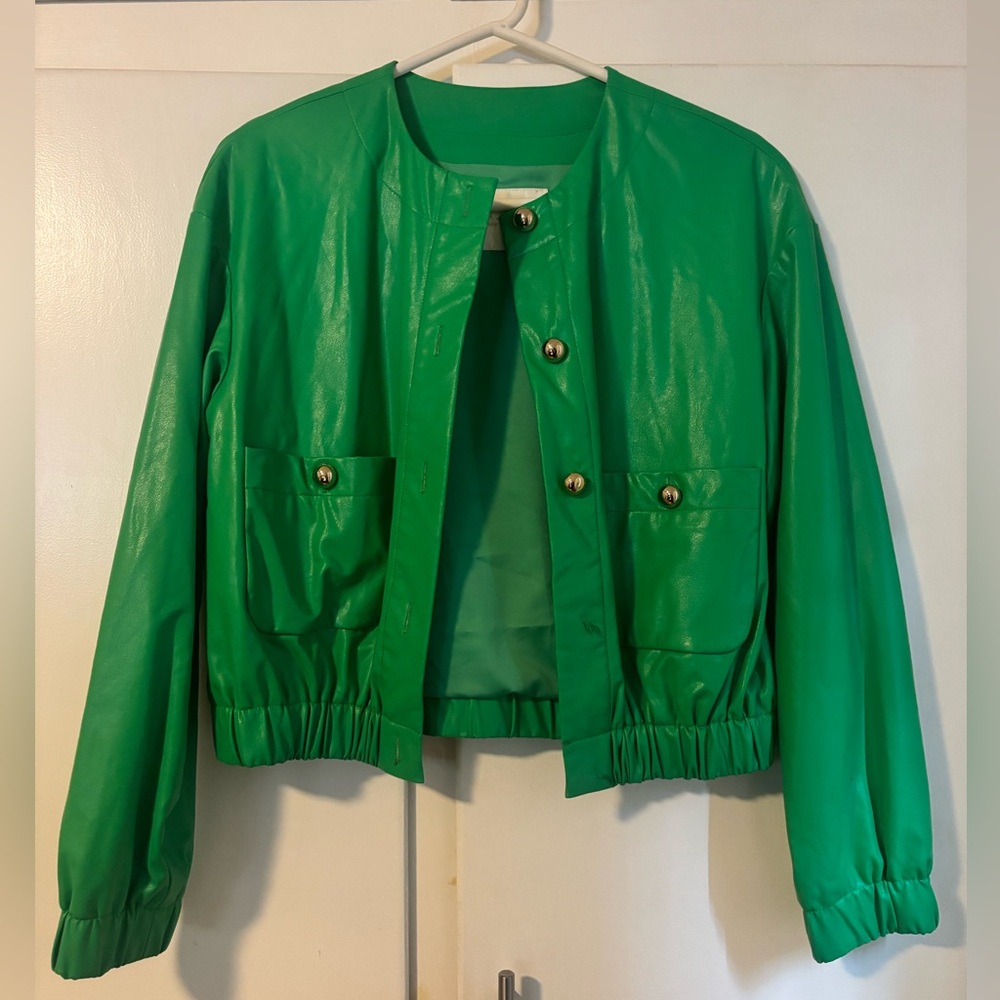 Gorgeous Amanda Uprichard Green Bomber Jacket